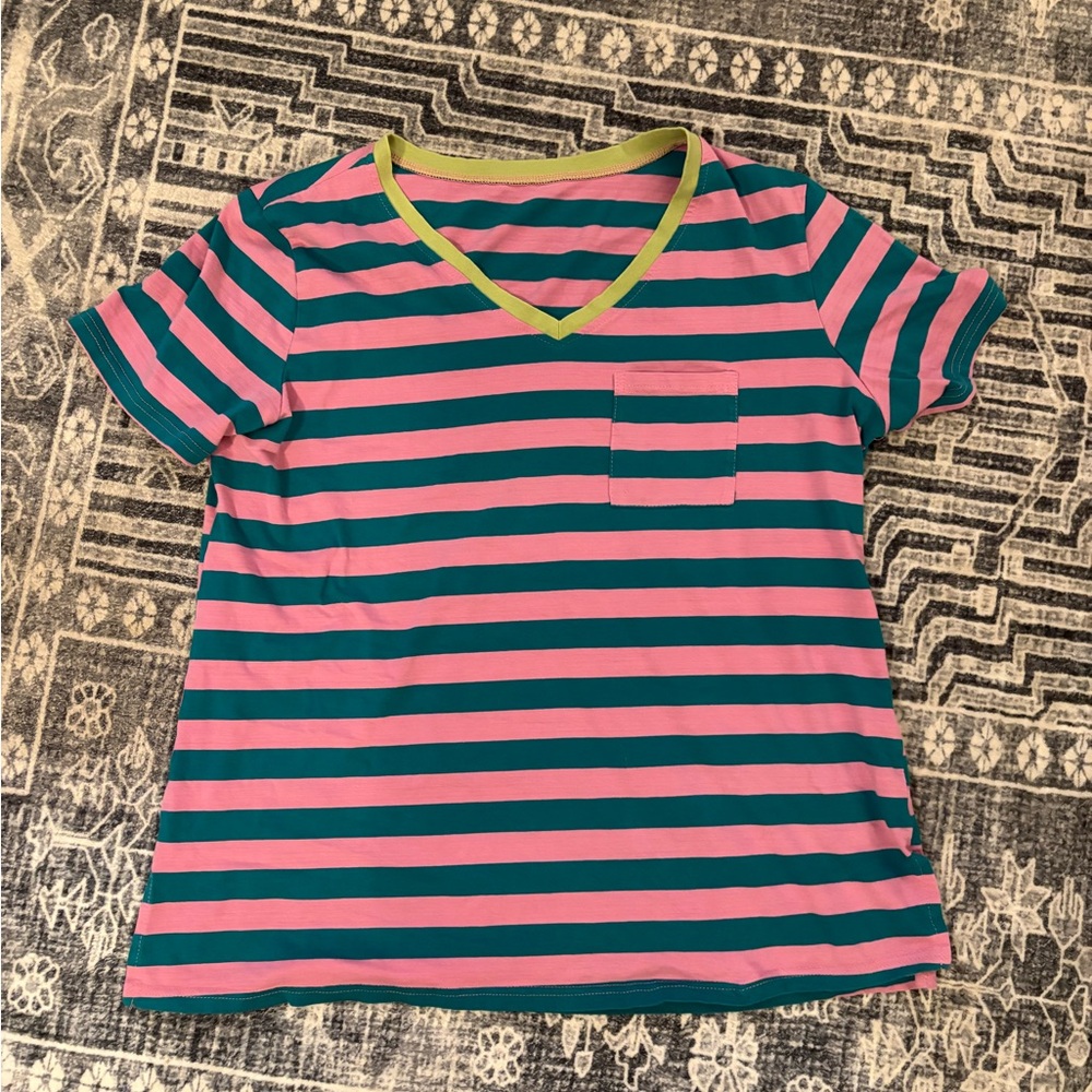 Striped Pink and Green Womens Shirt